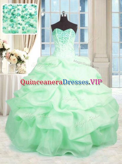 Extravagant Sleeveless Lace Up Floor Length Beading and Ruffles Ball Gown Prom Dress - Click Image to Close