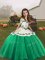 High Quality Straps Sleeveless Lace Up Little Girl Pageant Gowns Turquoise Organza