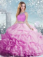 Sleeveless Clasp Handle Floor Length Beading and Ruffles and Pick Ups Quinceanera Dress