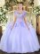 Organza and Tulle Sleeveless Floor Length Sweet 16 Quinceanera Dress and Beading and Ruffles