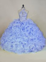 Lavender Halter Top Lace Up Beading Quinceanera Dress Brush Train Sleeveless(SKU PSSW0790-3BIZ)