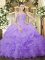 Eye-catching Sweetheart Sleeveless Organza Vestidos de Quinceanera Beading and Ruffles and Pick Ups Lace Up