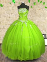 Flirting Floor Length Sweet 16 Dress Strapless Sleeveless Zipper