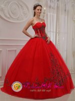 Mountain City Tennessee/TN Elegent Tulle Sweetheart Strapless Appliques Decorate Quinceanera Dress With Floor-length
