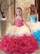 Multi-color Sleeveless Floor Length Beading Lace Up Little Girls Pageant Gowns