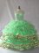 Green Sleeveless Organza Lace Up Vestidos de Quinceanera for Sweet 16 and Quinceanera