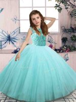 Latest Sleeveless Beading Lace Up Pageant Dress for Teens