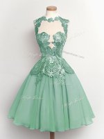 Delicate Knee Length Light Blue Damas Dress Chiffon Sleeveless Lace(SKU SWBD129-15BIZ)