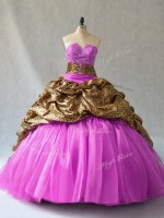 Gorgeous Ball Gowns Sleeveless Lilac Quince Ball Gowns Brush Train Lace Up