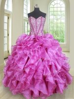 Floor Length Ball Gowns Sleeveless Lilac Quinceanera Dresses Lace Up