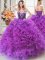Custom Designed Floor Length Eggplant Purple Sweet 16 Dress Sweetheart Sleeveless Lace Up