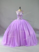 Lavender Sleeveless Tulle Lace Up Quince Ball Gowns for Sweet 16 and Quinceanera(SKU PSSW0889BIZ)