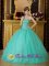 Montrose CO AffordableTurquoise Strapless Organza Beading Ball Gown Quinceanera Dress