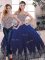 Floor Length Royal Blue Sweet 16 Dress Tulle Sleeveless Beading and Embroidery
