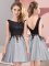 Grey Dama Dress Wedding Party with Lace Scoop Sleeveless Zipper