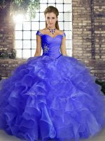 Captivating Organza Sleeveless Floor Length 15 Quinceanera Dress and Beading and Ruffles