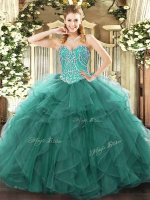 Sleeveless Lace Up Floor Length Beading and Ruffles Vestidos de Quinceanera