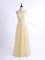 Sleeveless Floor Length Lace and Appliques Lace Up Quinceanera Court Dresses with Light Yellow
