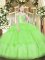 Organza Lace Up Off The Shoulder Sleeveless Floor Length 15 Quinceanera Dress Beading and Ruffled Layers