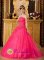 Rio Rancho New mexico /NM Custom Made Hot Pink A-line Strapless Quinceanera Dress With Beading Tulle Skirt In Florida