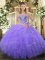 Stylish Sleeveless Lace Up Floor Length Beading and Ruffles 15th Birthday Dress