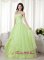 Carrollton Georgia/GA Sweet Yellow Green A-line Sweetheart Floor-length Organza Beading Prom Dress