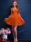 Orange Red 3 4 Length Sleeve Beading and Lace and Appliques Mini Length Vestidos de Damas