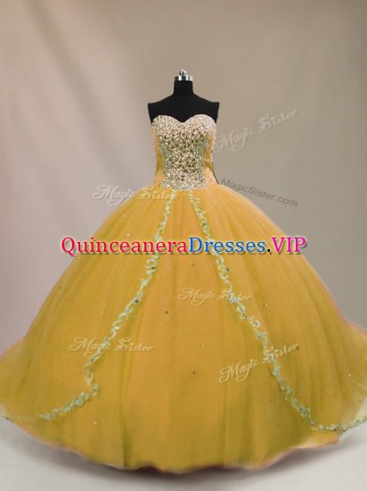 Brown Sweetheart Lace Up Beading Vestidos de Quinceanera Sleeveless - Click Image to Close