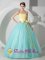 Orlando FL Fabulous Baby Blue and Yellow For Strapless Quinceanea Dress Sash and Ruched Bodice Decorate
