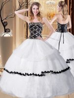 Sleeveless Lace Up Floor Length Beading Sweet 16 Dress