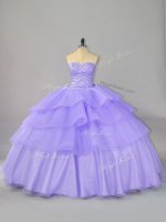 Organza Sleeveless Quinceanera Dress and Beading and Ruffled Layers(SKU PSSW0875-1BIZ)