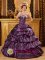 Gonzales TX Custom Made Taffeta Dark Purple Sweetheart Appliques and Pick-ups for Quinceanera Dress