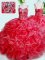 Red Ball Gowns Organza Spaghetti Straps Sleeveless Beading and Ruffles Floor Length Lace Up Vestidos de Quinceanera