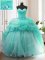 Sweetheart Sleeveless Organza Sweet 16 Dresses Beading and Ruffles Sweep Train Lace Up