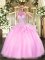 Halter Top Sleeveless Tulle Quinceanera Dress Beading Lace Up
