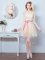 Scoop Short Sleeves Tulle Dama Dress Lace and Appliques and Ruffles and Bowknot Lace Up