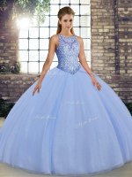 High End Floor Length Lace Up Vestidos de Quinceanera Lavender for Military Ball and Sweet 16 and Quinceanera with Embroidery(SKU SJQDDT2117002-8BIZ)