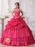 Beading and Ruch Hot Pink Sweetheart Sabana Yegua Dominican Republic Detachable Quinceanera Gowns Party Style