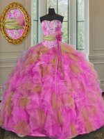Enchanting Multi-color Sleeveless Beading and Ruffles and Sashes ribbons Floor Length Sweet 16 Dresses(SKU PSSW0126-6BIZ)
