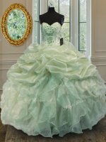 Floor Length Ball Gowns Sleeveless Green Military Ball Gown Lace Up(SKU PSSW0115-2BIZ)