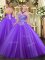 Ideal Sleeveless Lace Up Floor Length Appliques Sweet 16 Quinceanera Dress
