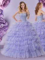 Sleeveless Lace Up Floor Length Beading and Ruffled Layers Ball Gown Prom Dress(SKU XFQD1332BIZ)