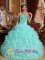 Blaby East Midlands Apple Green Sweetheart Organza Beaded and Ruffles Clearance Quinceanera Dress