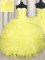 Nice Ball Gowns Sweet 16 Dress Yellow Sweetheart Organza Sleeveless Floor Length Lace Up