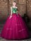 Fashion Fuchsia Quinceanera Dresses Military Ball and Sweet 16 and Quinceanera with Pattern One Shoulder Sleeveless Lace Up