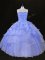 Hot Sale Sweetheart Sleeveless Organza Quinceanera Dresses Ruffles and Hand Made Flower Lace Up