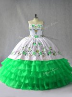 Sweetheart Sleeveless Lace Up 15 Quinceanera Dress Green Organza(SKU PSSW1018-4BIZ)