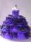 Trendy Black And Purple Lace Up Sweetheart Beading and Ruffled Layers Quinceanera Dresses Organza Sleeveless