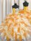 Top Selling Multi-color Sleeveless Beading and Ruffles Floor Length Quinceanera Gown