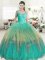 New Arrival Straps Sleeveless Tulle Floor Length Zipper Sweet 16 Dress in Multi-color with Ruffled Layers